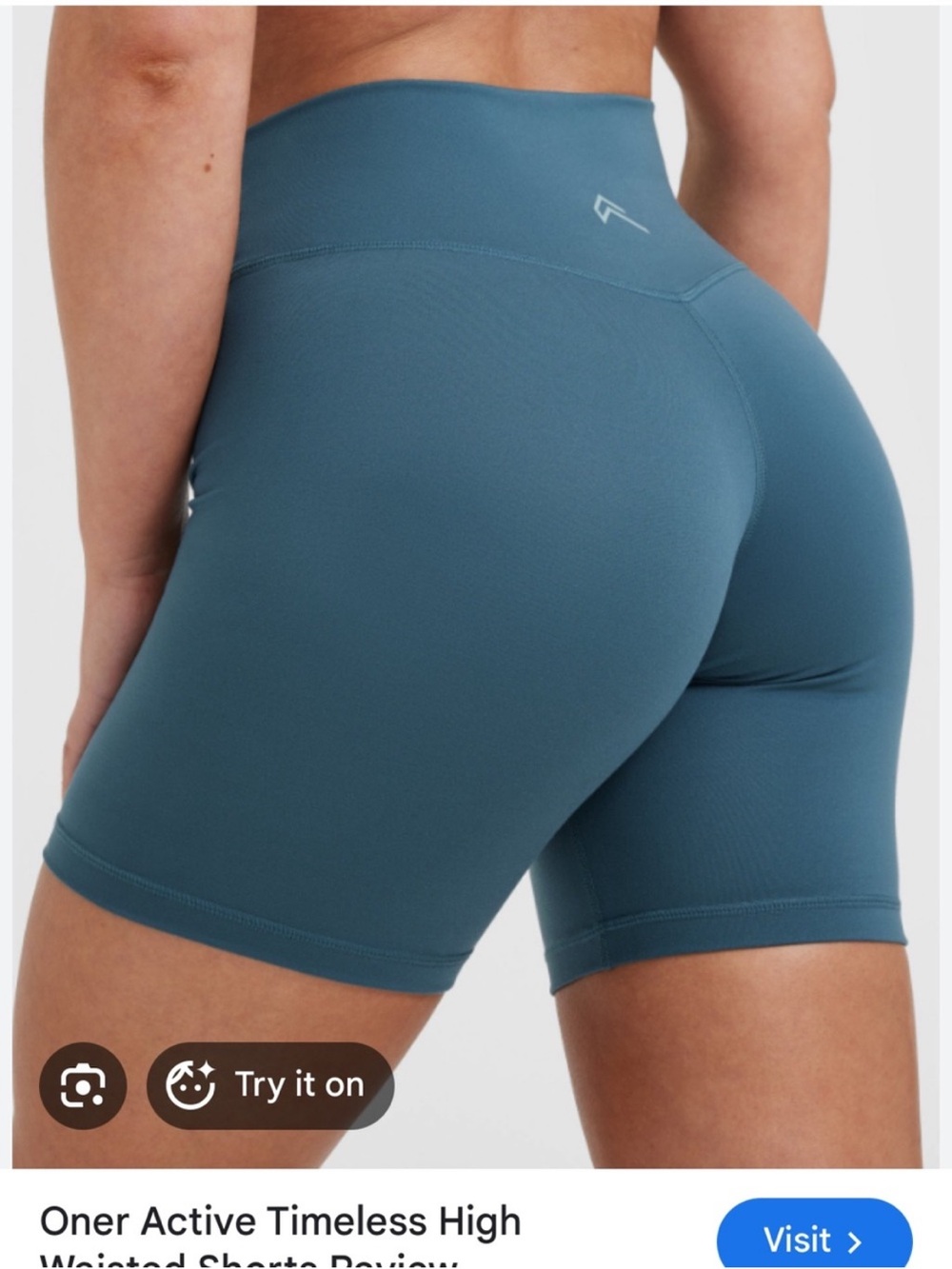 Oner Active Timeless Teal Blue High Waisted Shorts XL